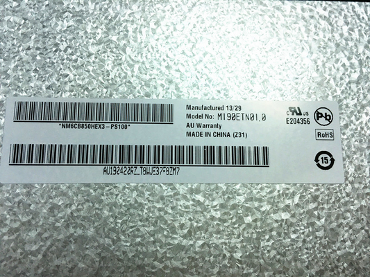 M190ETN01.0 AUO 19.0&quot; 1280 ((RGB) ×1024, 250 cd/m2 Industrie-LCD-Display