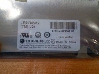 TFT 7,0" LB070W02-TMJ2 220 cd/m2 (Typ.) 65/65/45/55 (Typ.)