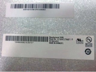 G104STN01.0 10,4   AUO-Leben ≥ 70K Stunden, mit LED-Fahrer, 180° Rückseite, 6/8 Bit, Lech