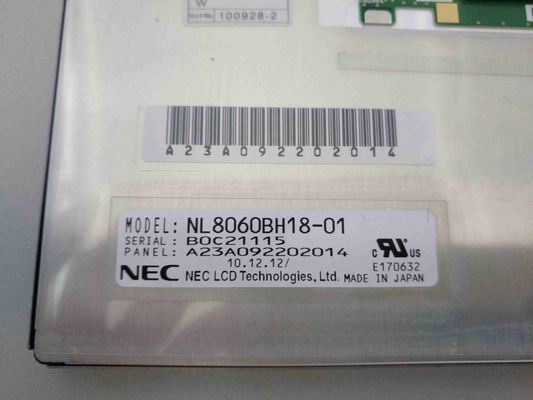 CCFL LVDS NLT 800×600 7,2 Zoll NEC TFT Display 400CD/M2 NL8060BH18-01