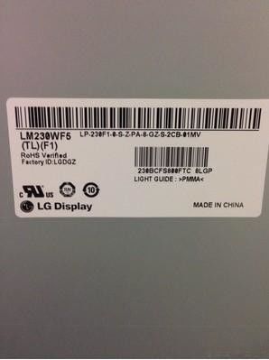 LM230WF5-TLF1 95PPI Quadrat Tft zeigen 23,0&quot; Fahrer 250cd/M2 WLED an